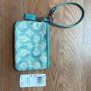 Coach Audrey Op Art Blue/Green Wristlet
